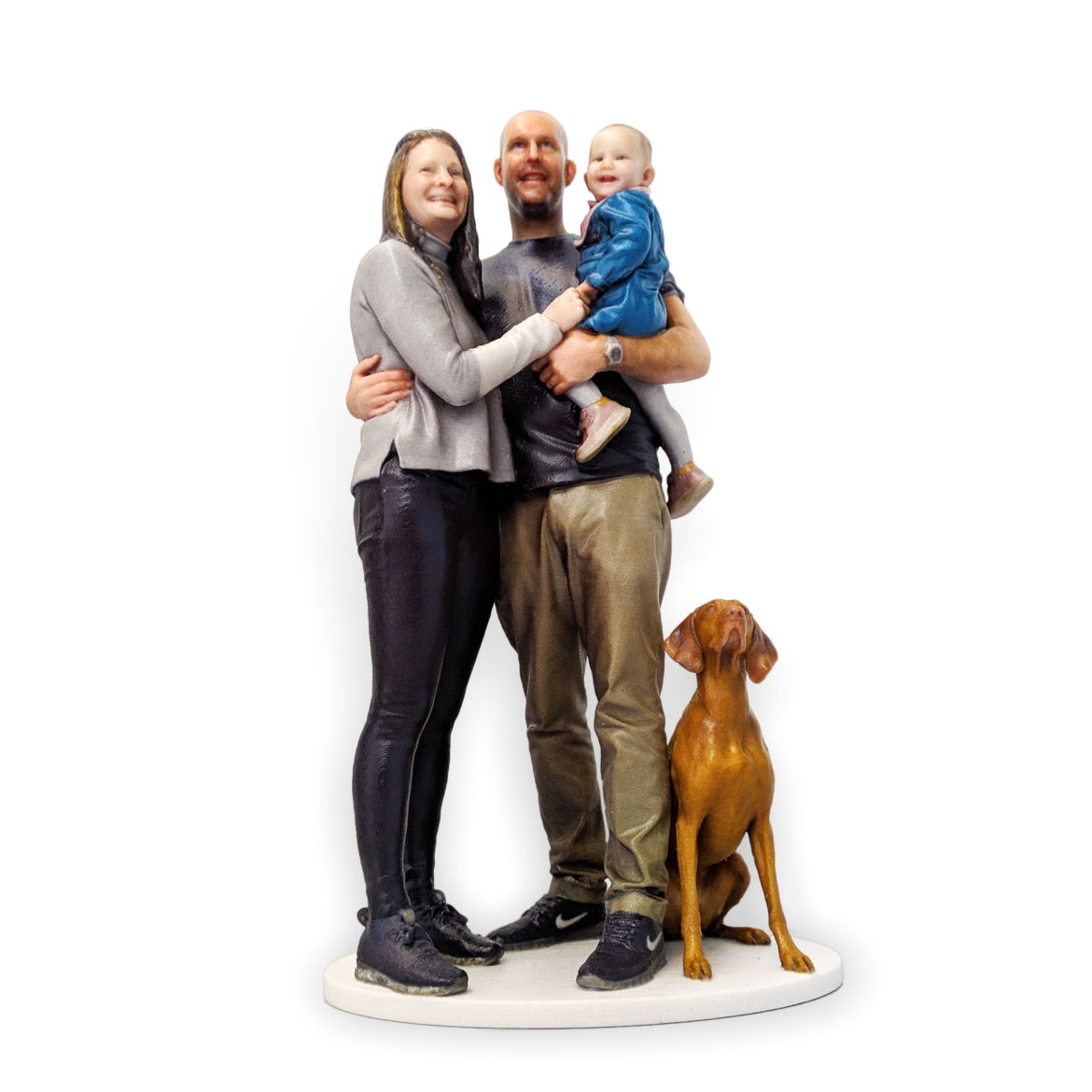 Full-color 3D printed figure - person with dog